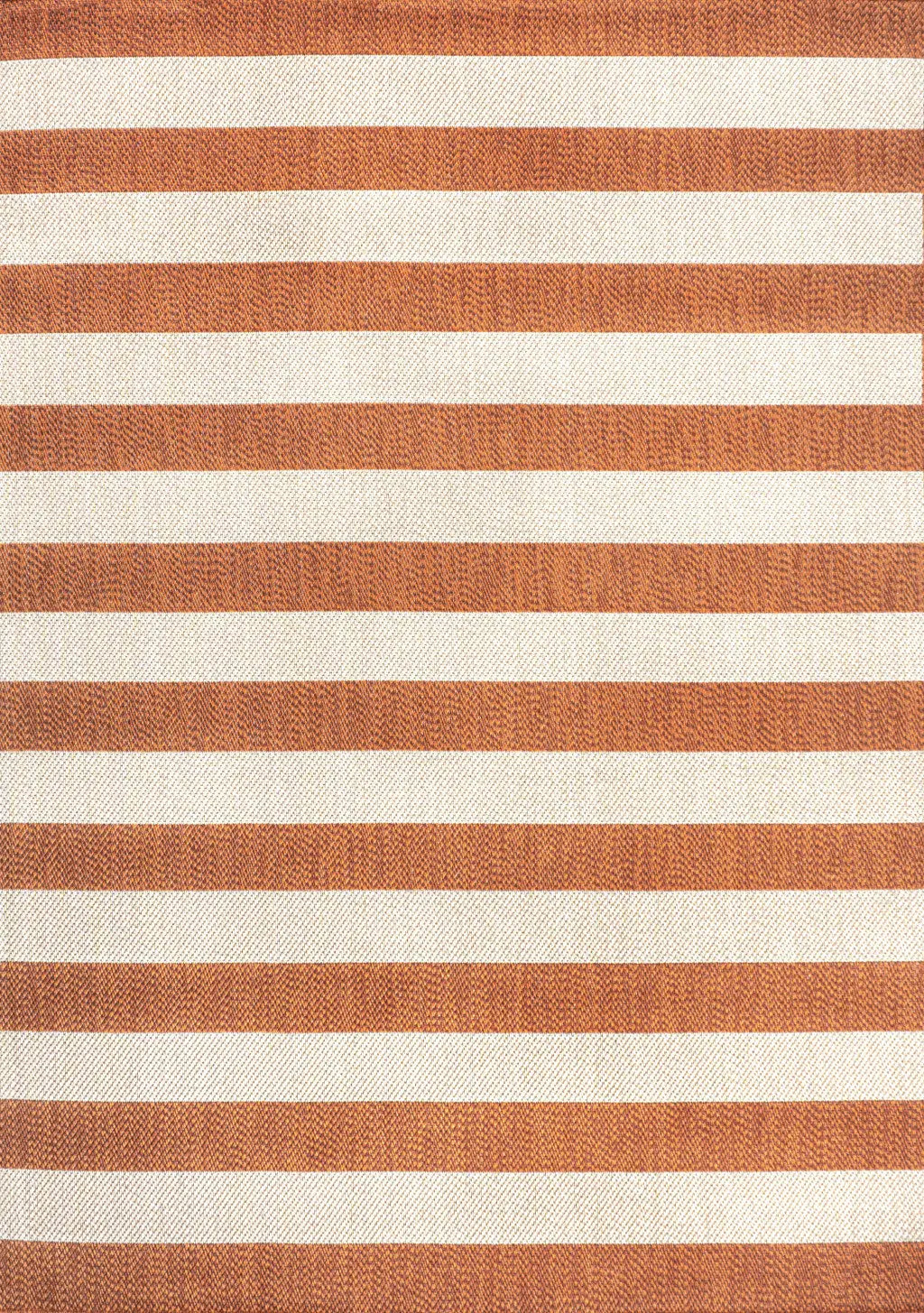 5' X 8' Orange And Beige Striped Indoor Outdoor Area Rug Homeroots Outdoor