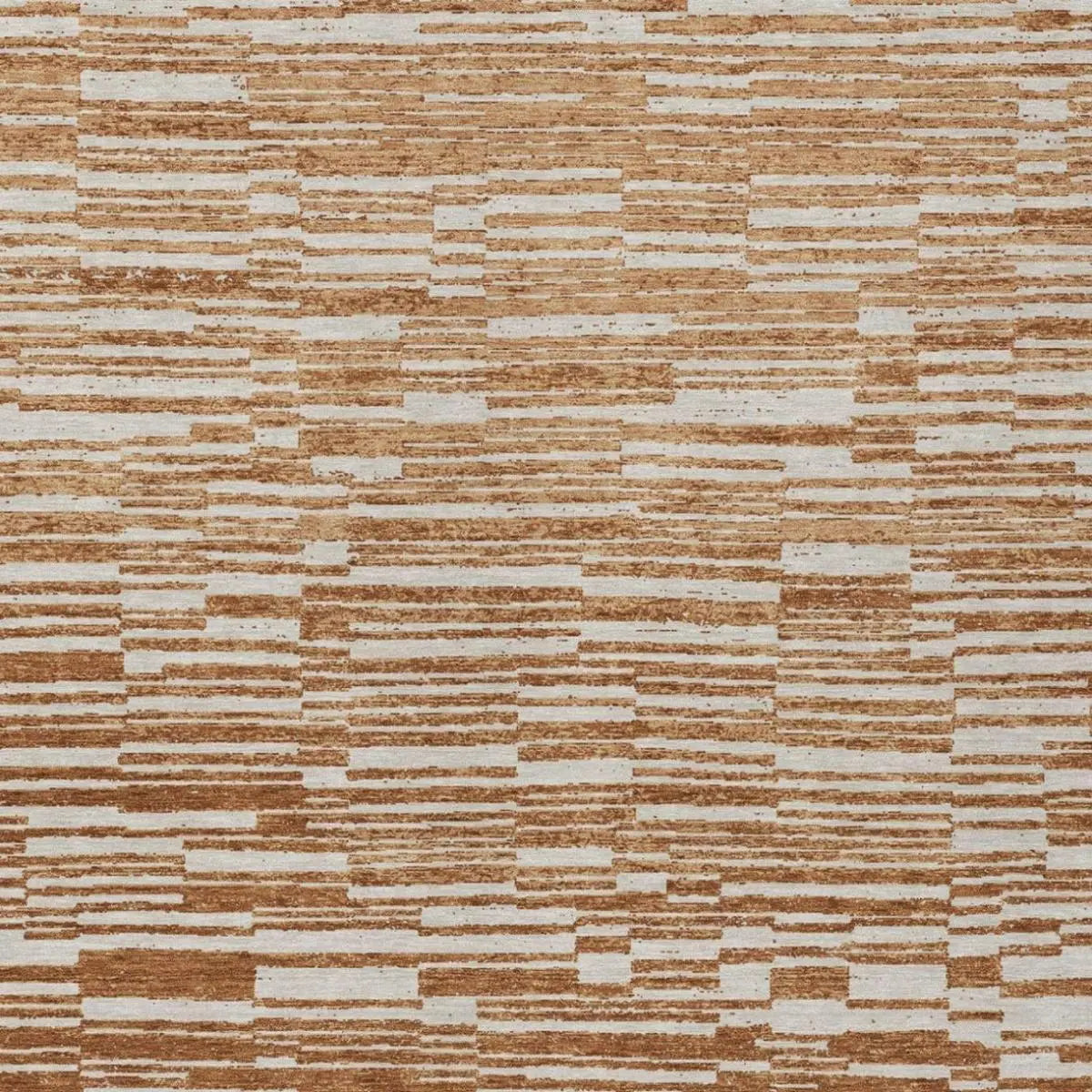 5' X 8' Orange And Beige Striped Washable Indoor Outdoor Area Rug Homeroots Outdoor