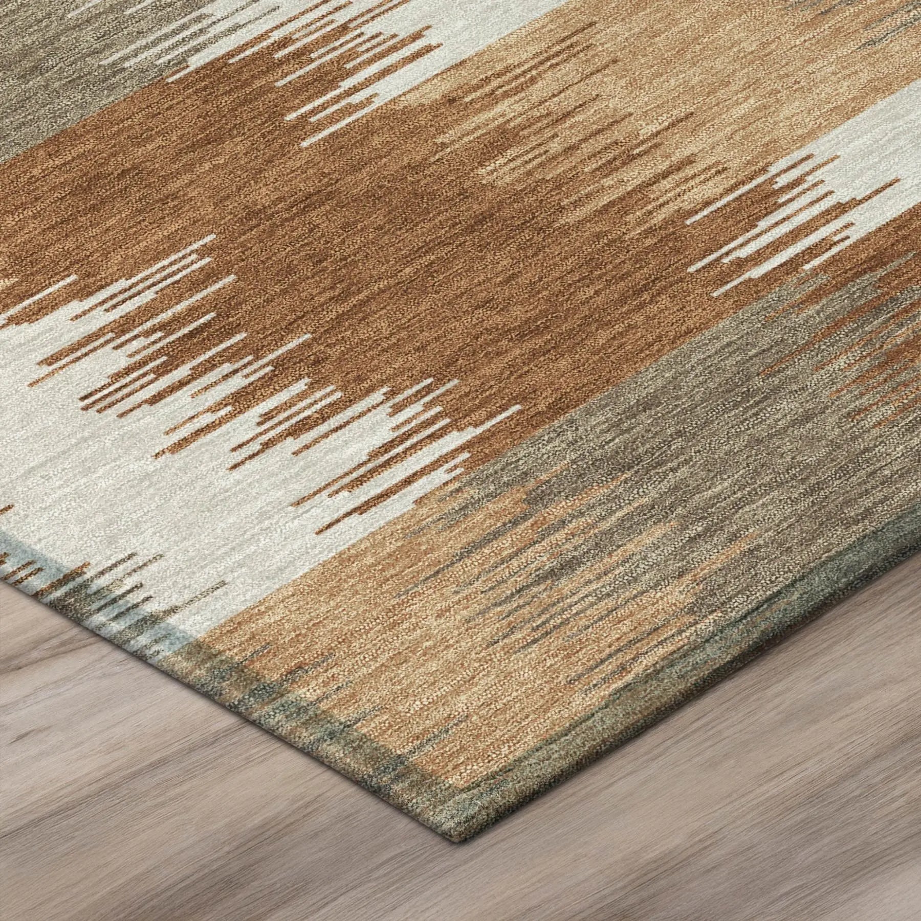 5' X 8' Orange And Brown Geometric Washable Indoor Outdoor Area Rug Homeroots Outdoor