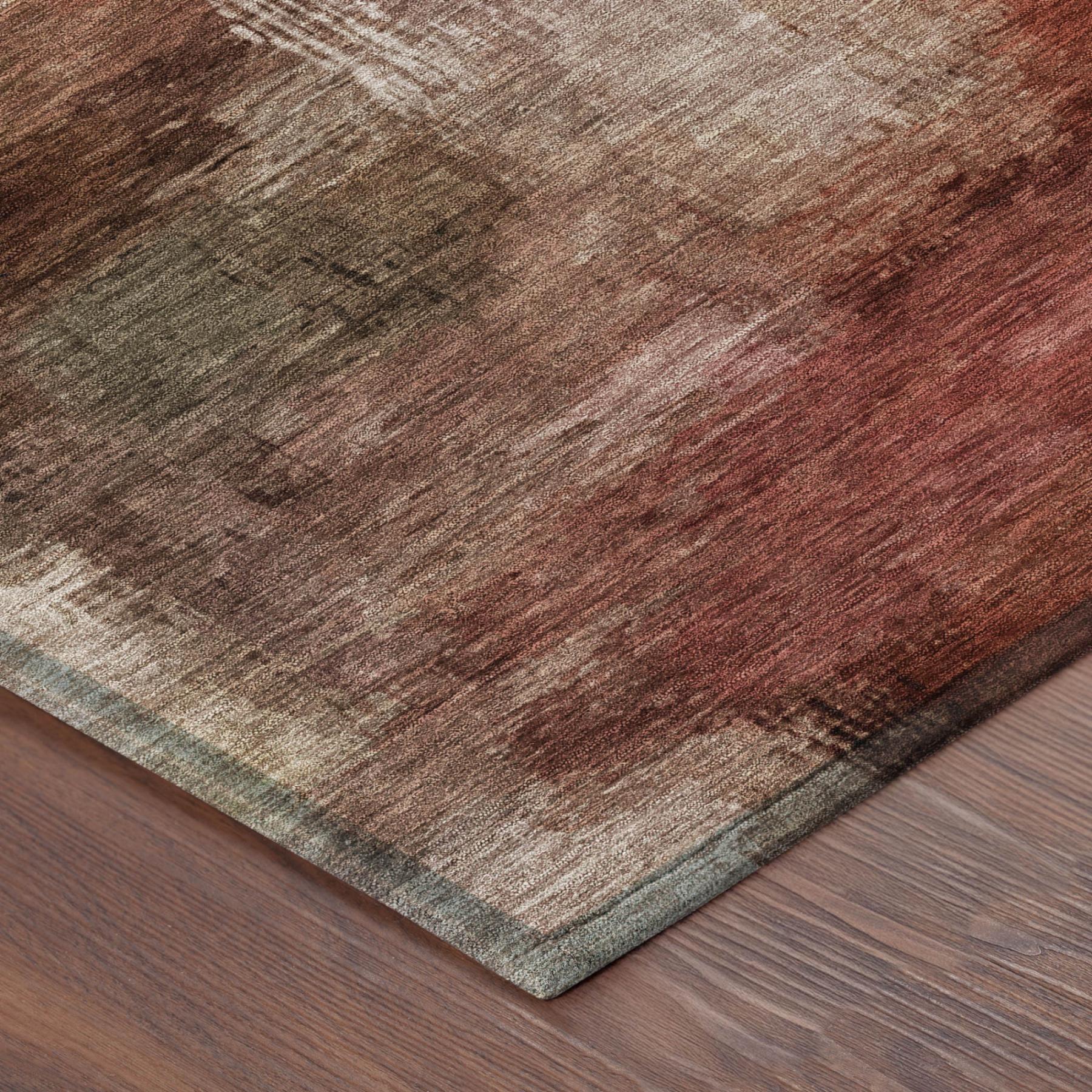 5' X 8' Orange And Copper Abstract Washable Indoor Outdoor Area Rug Homeroots Outdoor