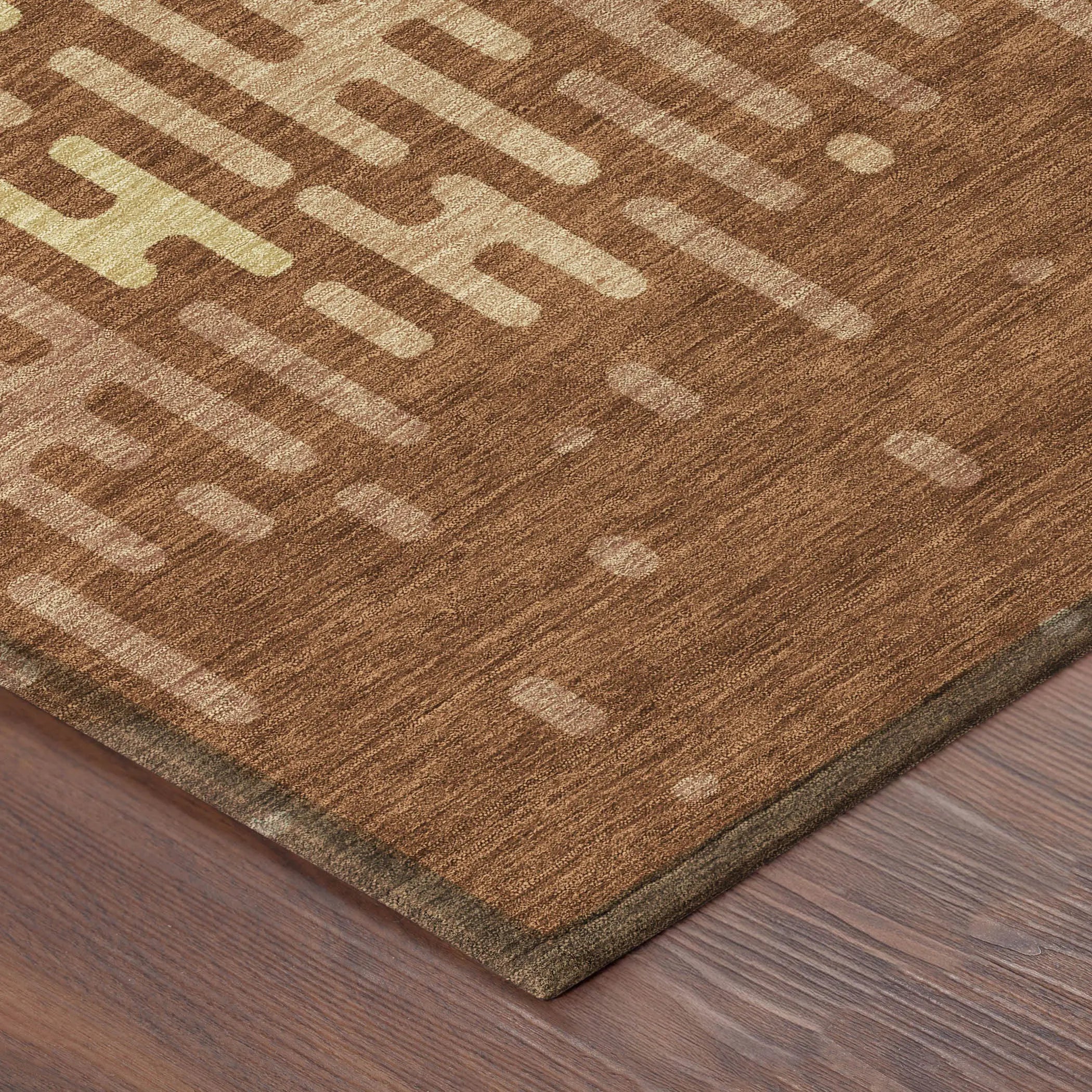5' X 8' Orange And Copper Abstract Washable Indoor Outdoor Area Rug Homeroots Outdoor