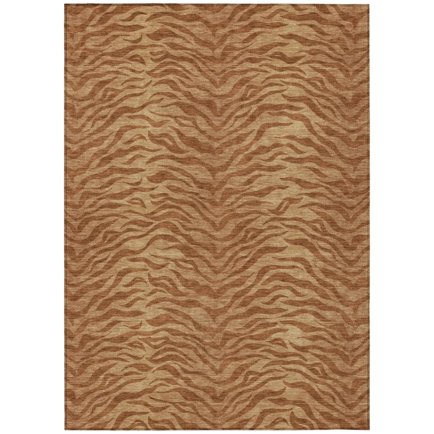 5' X 8' Orange And Copper Animal Print Washable Indoor Outdoor Area Rug Homeroots Outdoor