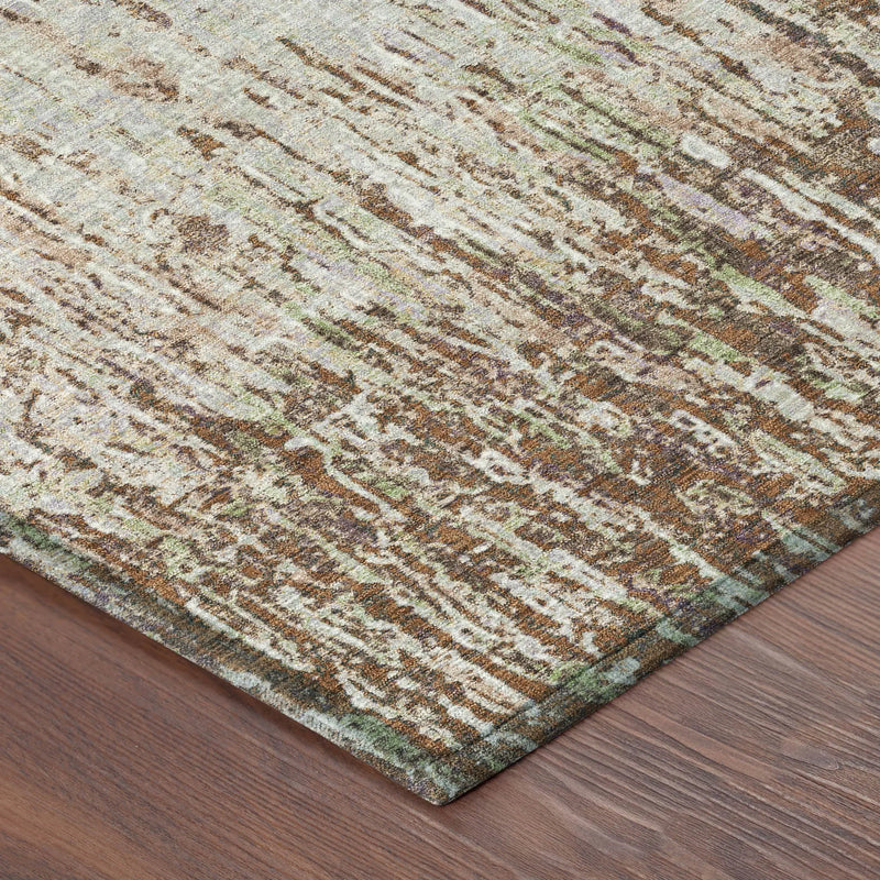 5' X 8' Orange And Copper Striped Washable Indoor Outdoor Area Rug Homeroots Outdoor
