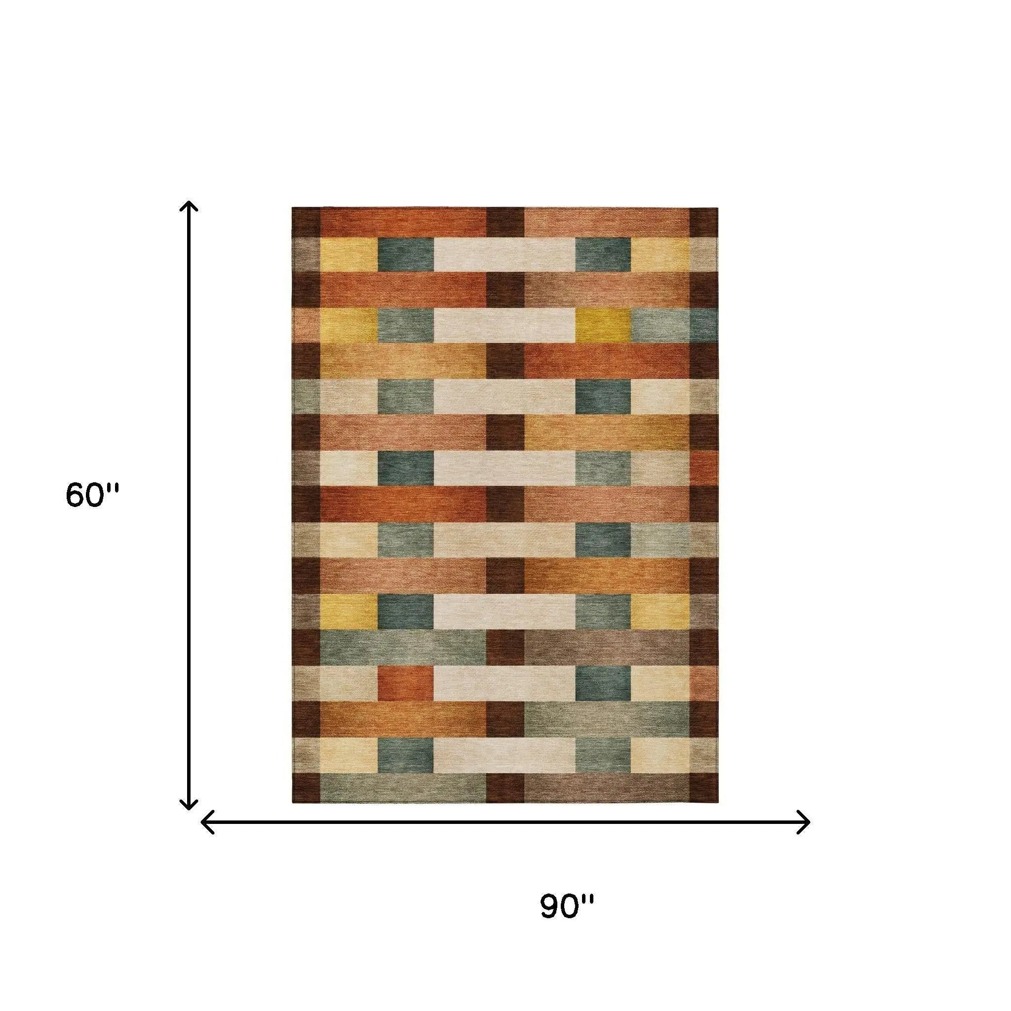 5' X 8' Orange And Gold Striped Washable Indoor Outdoor Area Rug Homeroots Outdoor