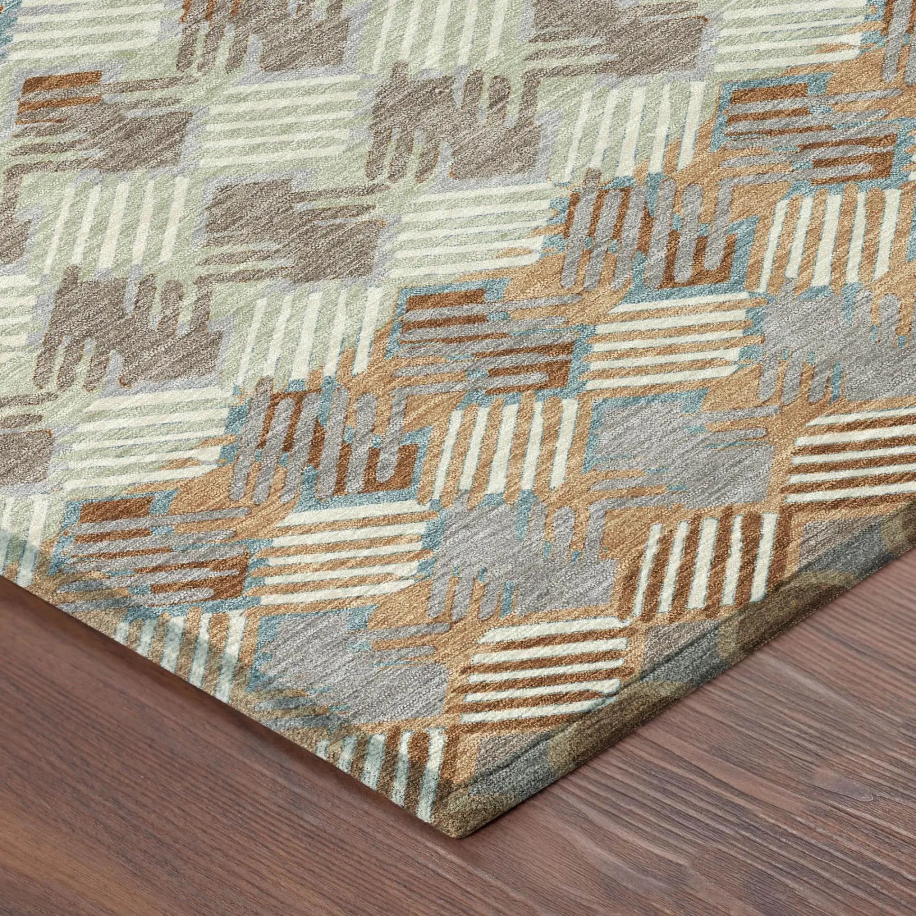 5' X 8' Orange And Taupe Striped Washable Indoor Outdoor Area Rug Homeroots Outdoor