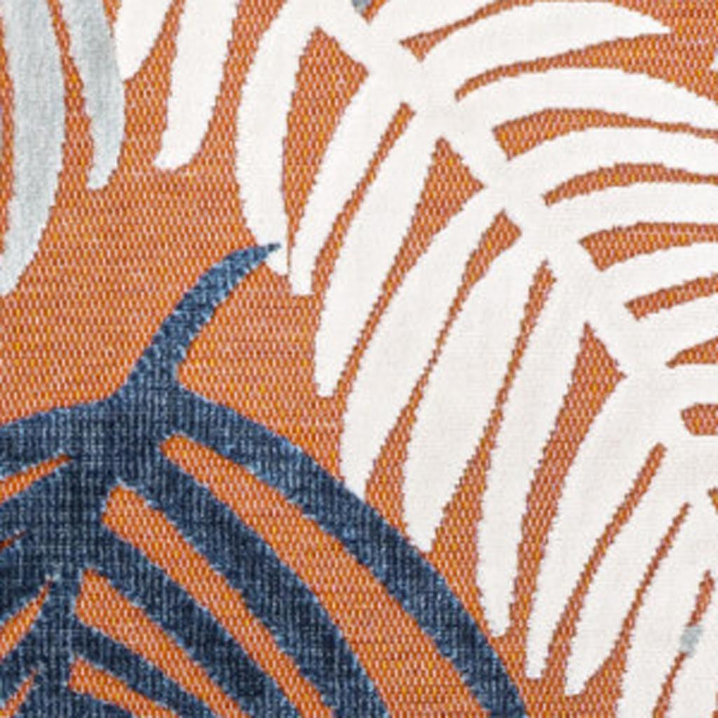 5' X 8' Orange Navy Blue And Ivory Floral Indoor Outdoor Area Rug - GreatEagleInc