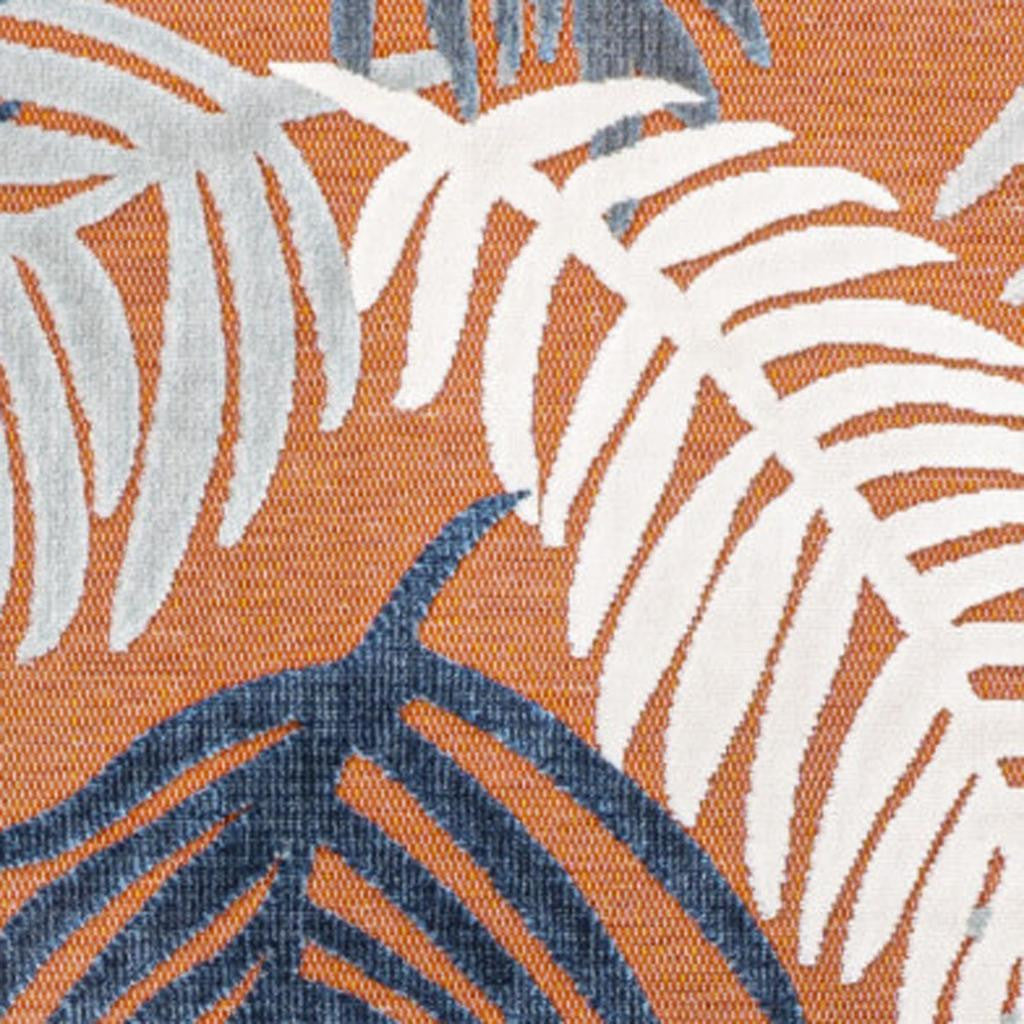 5' X 8' Orange Navy Blue And Ivory Floral Indoor Outdoor Area Rug - GreatEagleInc