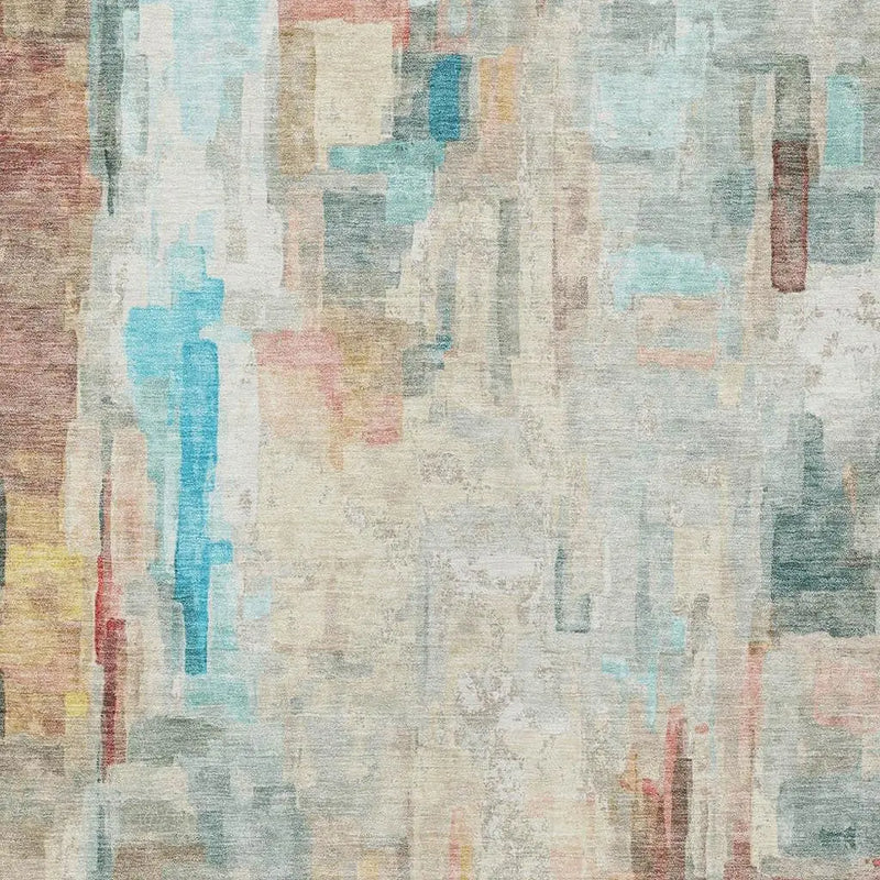 5' X 8' Pearl And Gray Abstract Washable Indoor Outdoor Area Rug Homeroots Outdoor