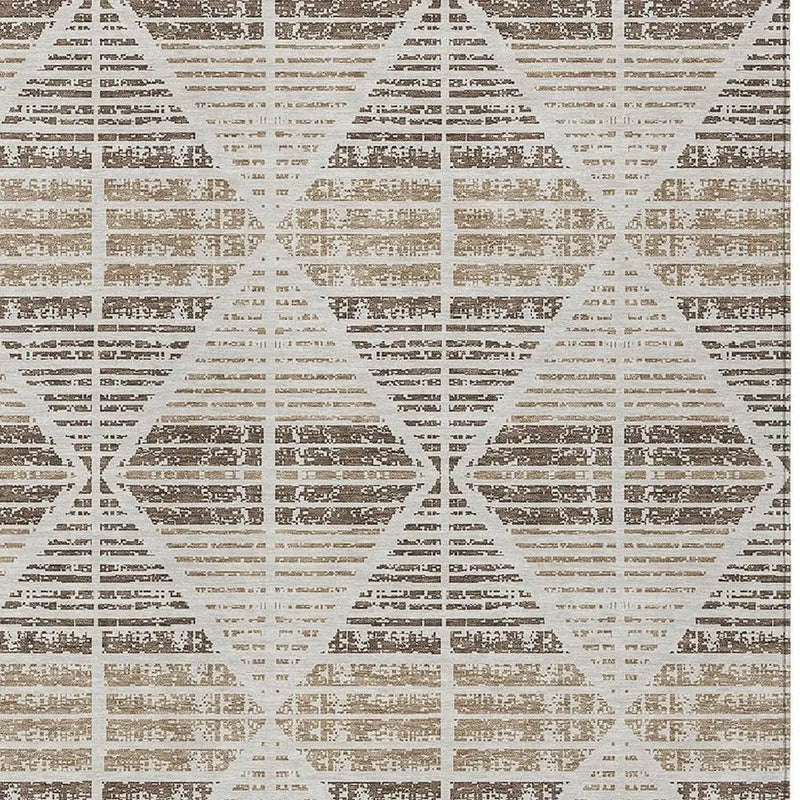 5' X 8' Pearl And Navy Blue Geometric Washable Indoor Outdoor Area Rug Homeroots Outdoor