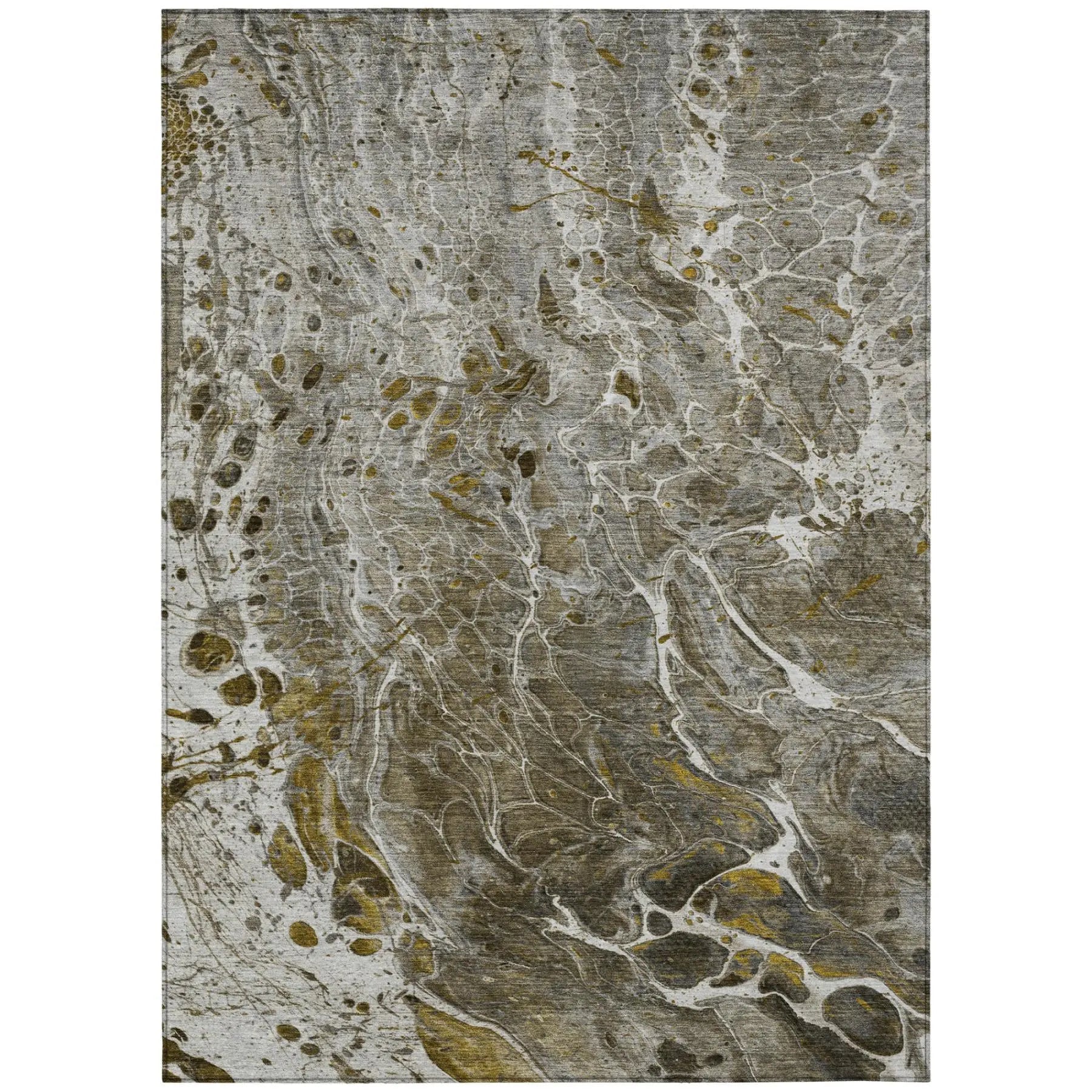 5' X 8' Pewter And Gray Abstract Washable Indoor Outdoor Area Rug Homeroots Outdoor