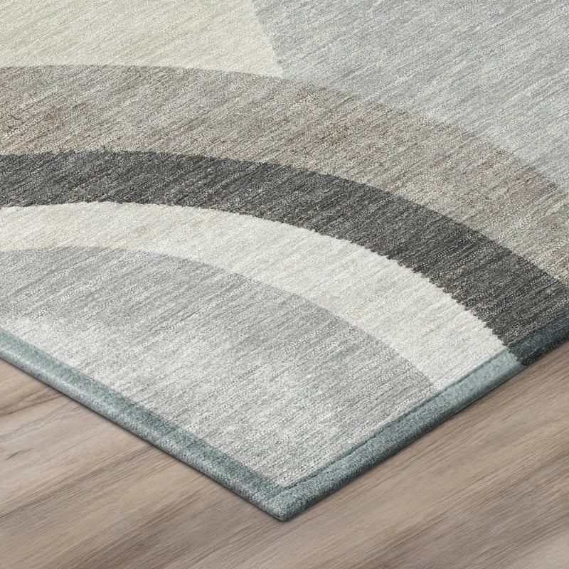 5' X 8' Pewter And Gray Abstract Washable Indoor Outdoor Area Rug Homeroots Outdoor