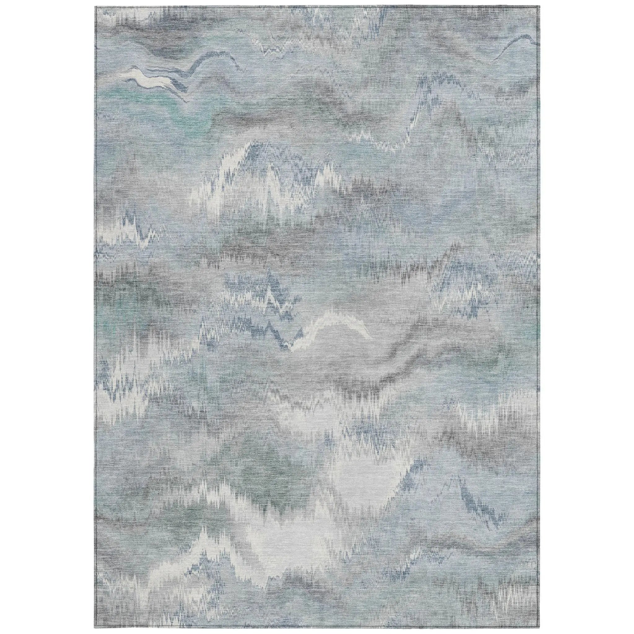 5' X 8' Pewter And Gray Abstract Washable Indoor Outdoor Area Rug Homeroots Outdoor