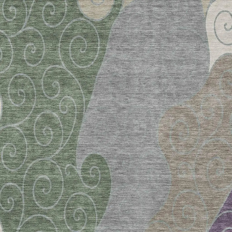 5' X 8' Pewter And Taupe Abstract Washable Indoor Outdoor Area Rug Homeroots Outdoor