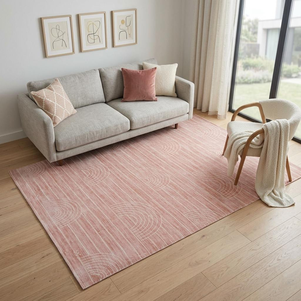 5' X 8' Pink Abstract Area Rug Homeroots Home Decor