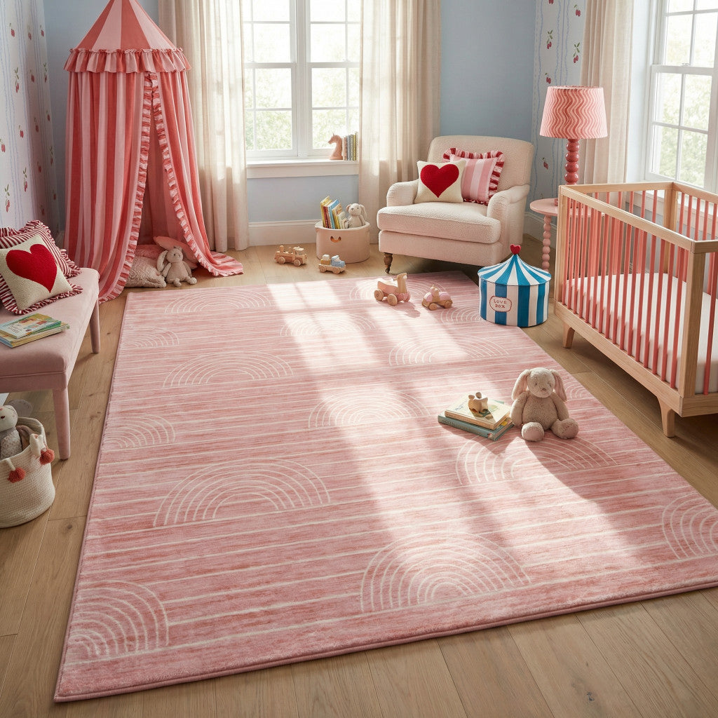 5' X 8' Pink Abstract Area Rug Homeroots Home Decor