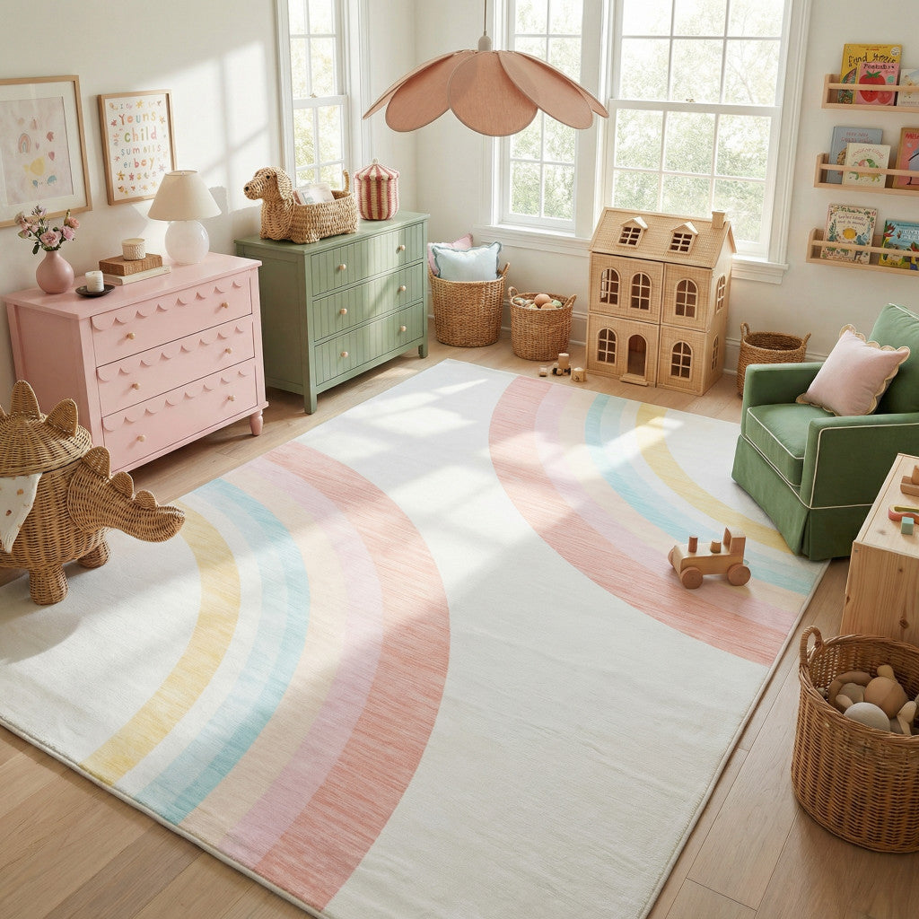 5' X 8' Pink Abstract Area Rug Homeroots Home Decor
