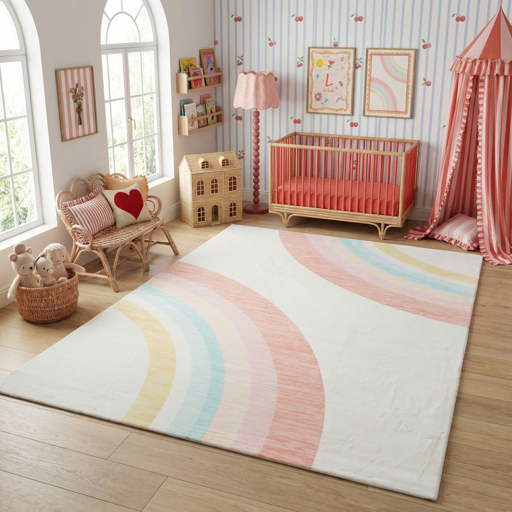 5' X 8' Pink Abstract Area Rug Homeroots Home Decor