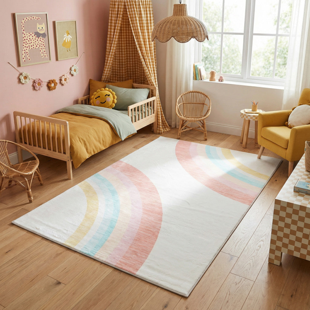5' X 8' Pink Abstract Area Rug Homeroots Home Decor