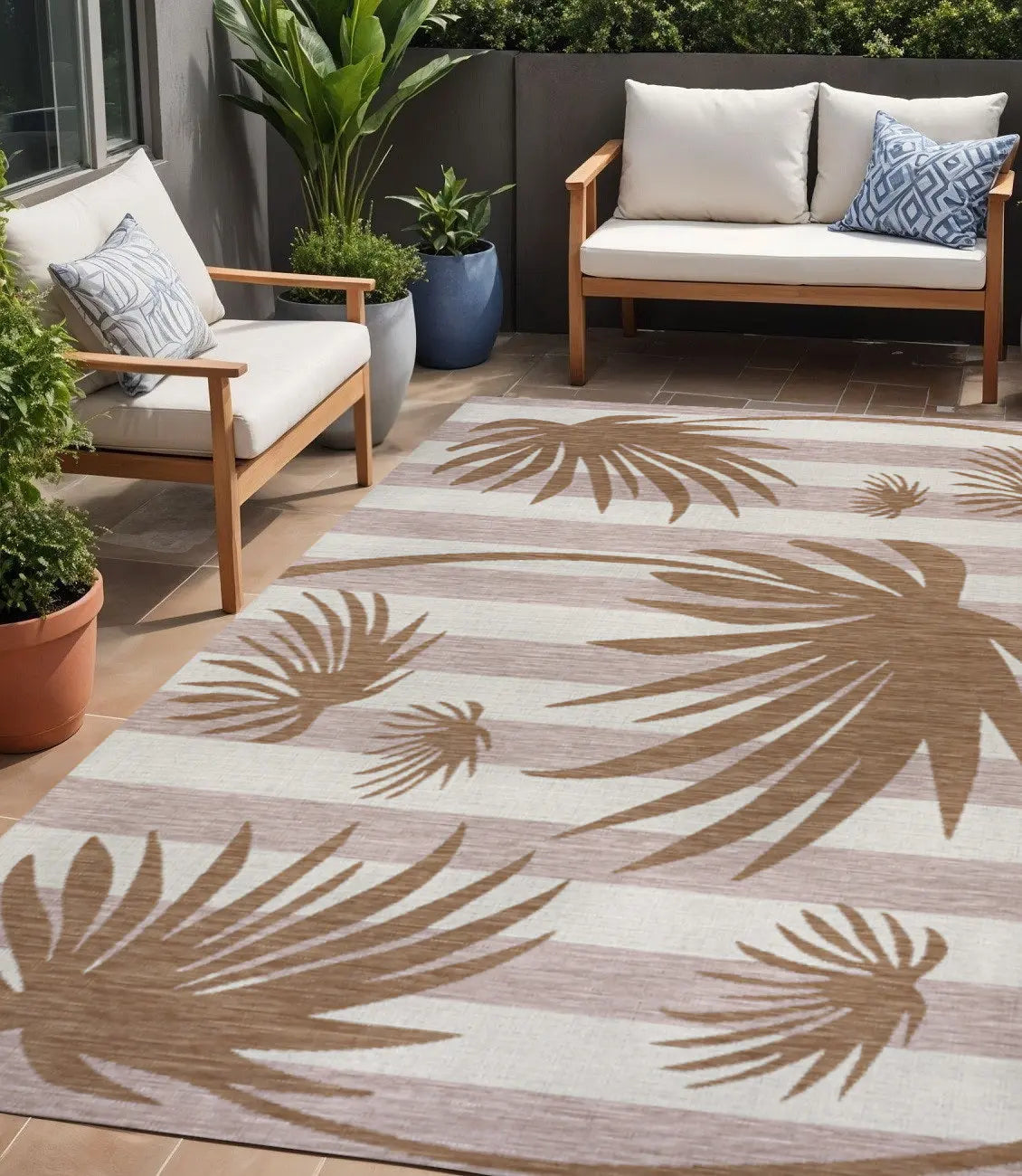 5' X 8' Pink And Cream Floral Indoor Outdoor Area Rug Homeroots Outdoor