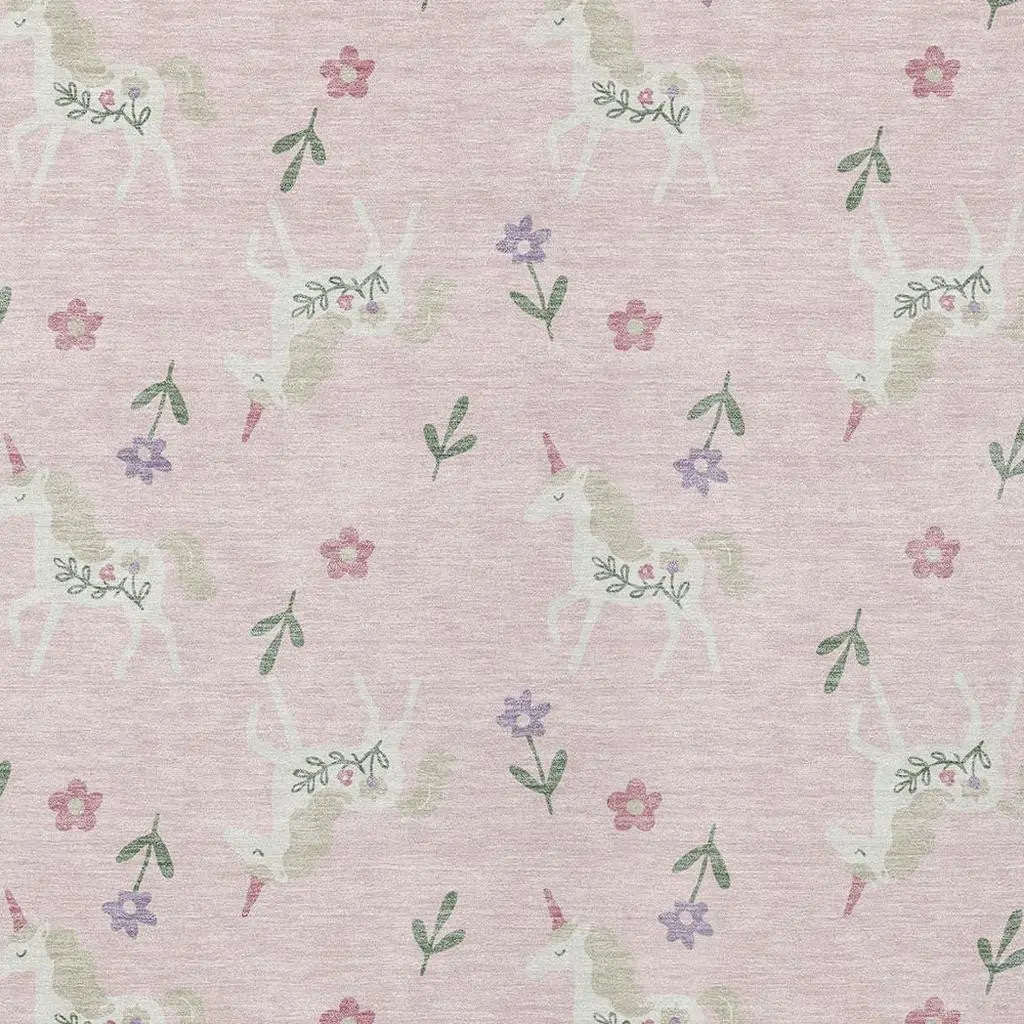5' X 8' Pink And Ivory Floral Washable Indoor Outdoor Area Rug Homeroots Outdoor