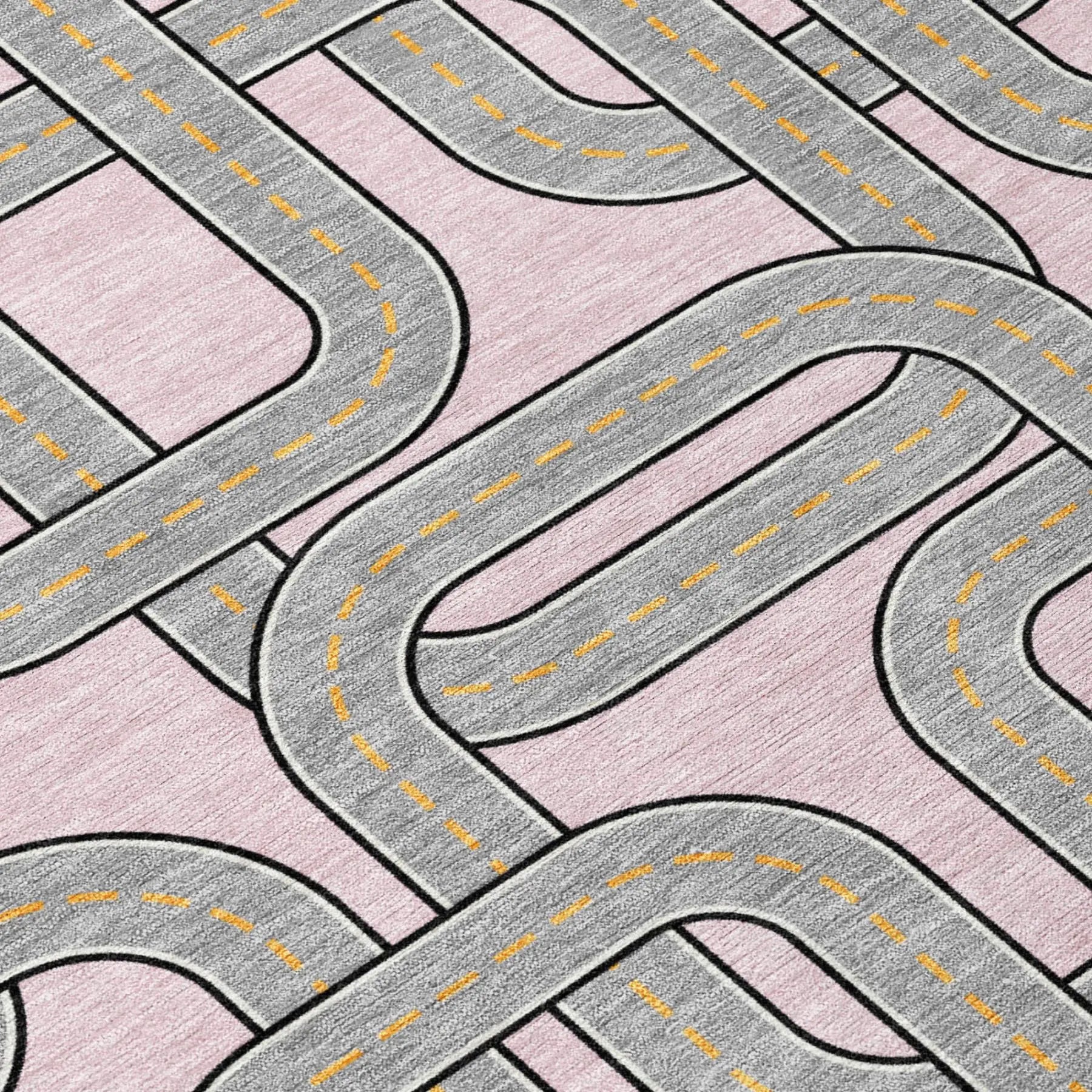 5' X 8' Pink And Pewter Geometric Washable Indoor Outdoor Area Rug Homeroots Outdoor