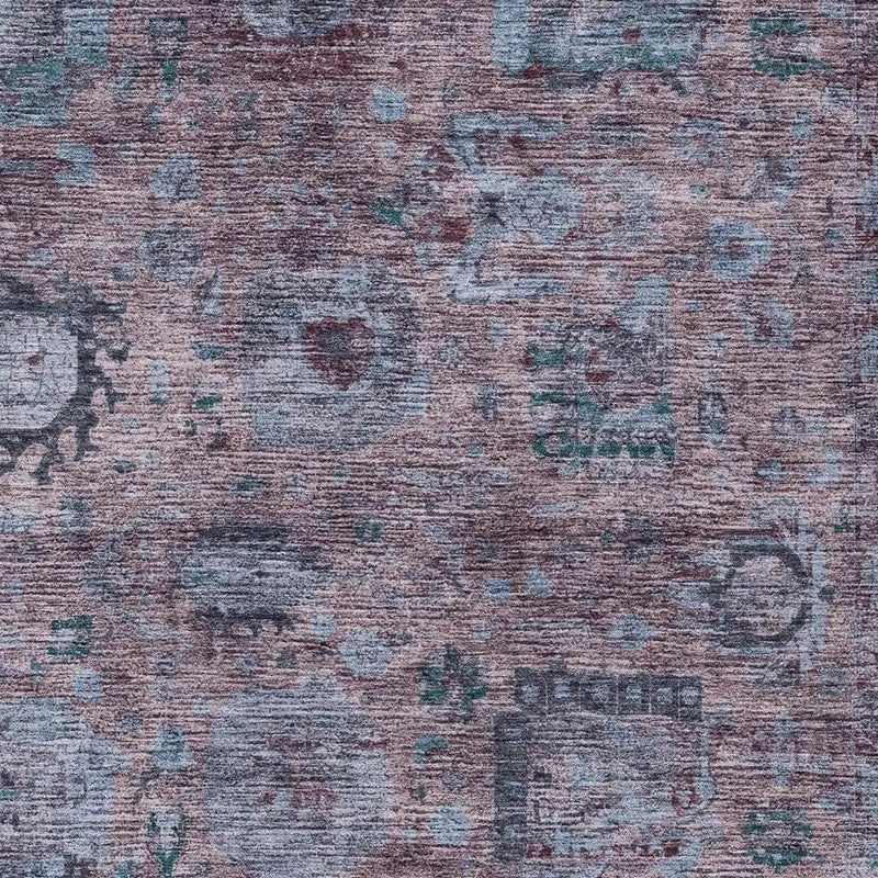 5' X 8' Plum And Brown Abstract Washable Indoor Outdoor Area Rug Homeroots Outdoor