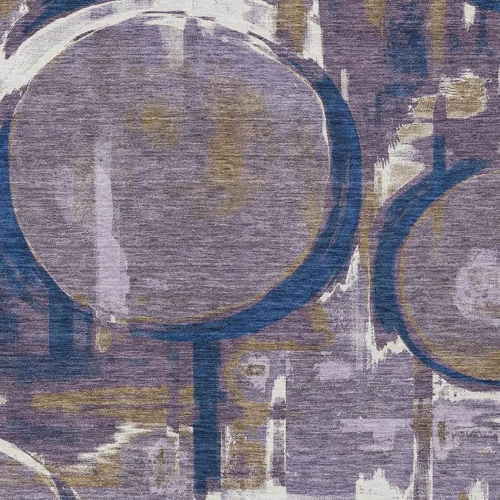 5' X 8' Plum And Purple Abstract Washable Indoor Outdoor Area Rug Homeroots Outdoor