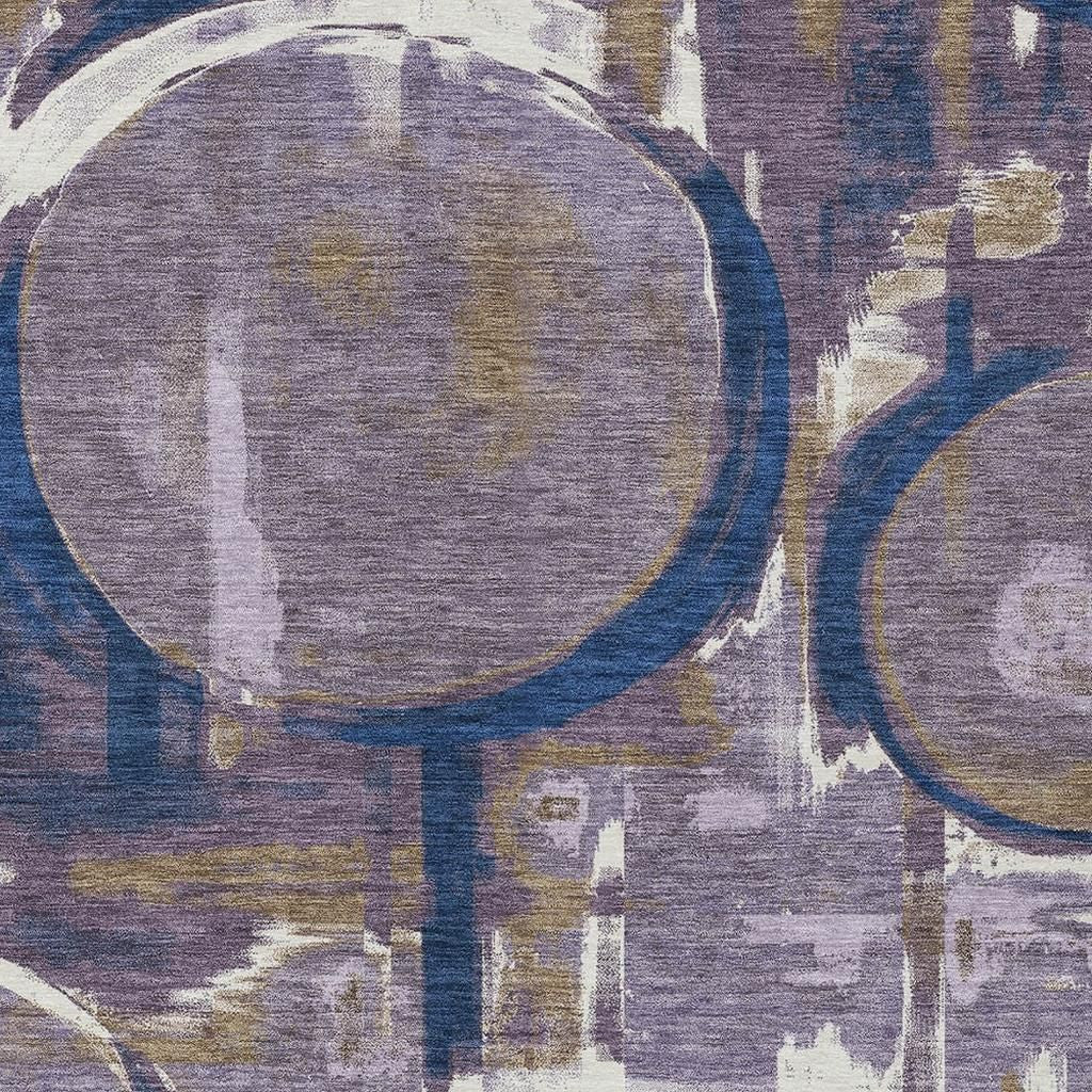 5' X 8' Plum And Purple Abstract Washable Indoor Outdoor Area Rug Homeroots Outdoor