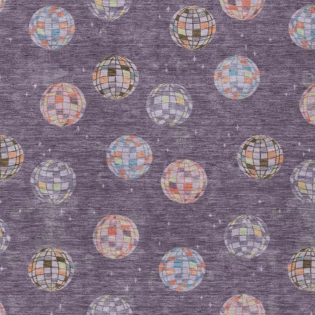 5' X 8' Plum And Purple Geometric Washable Indoor Outdoor Area Rug Homeroots Outdoor