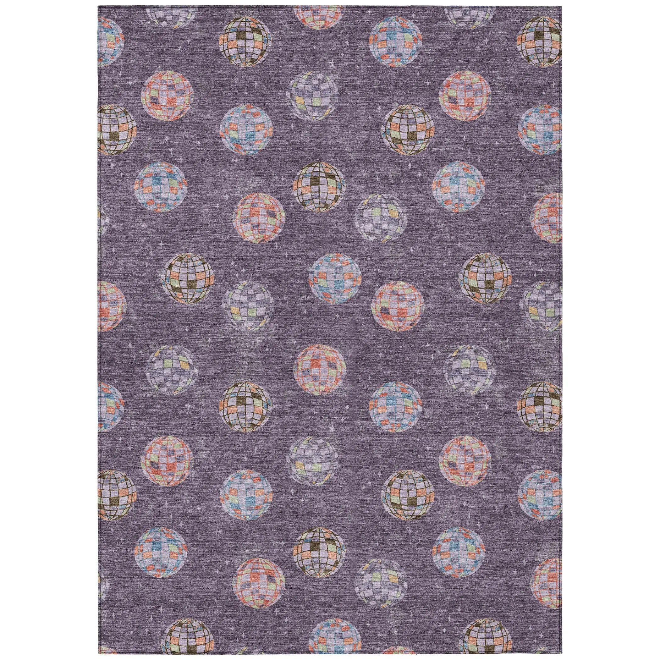 5' X 8' Plum And Purple Geometric Washable Indoor Outdoor Area Rug Homeroots Outdoor
