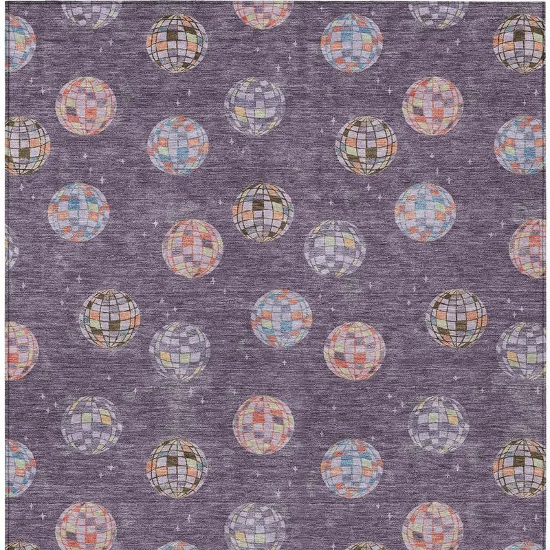 5' X 8' Plum And Purple Geometric Washable Indoor Outdoor Area Rug Homeroots Outdoor