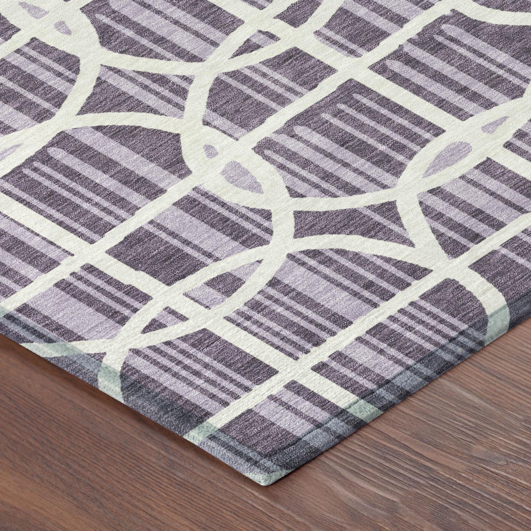 5' X 8' Plum And Purple Geometric Washable Indoor Outdoor Area Rug Homeroots Outdoor