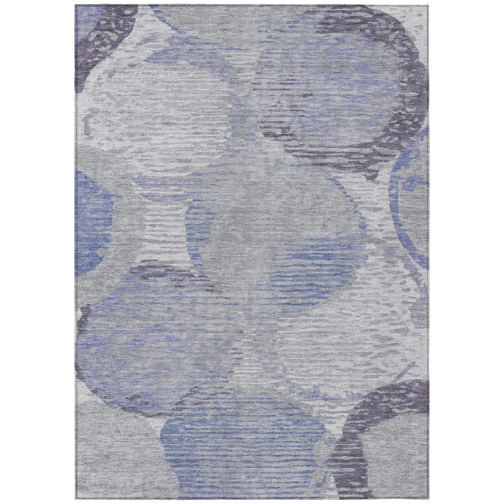 5' X 8' Plum And Purple Geometric Washable Indoor Outdoor Area Rug Homeroots Outdoor
