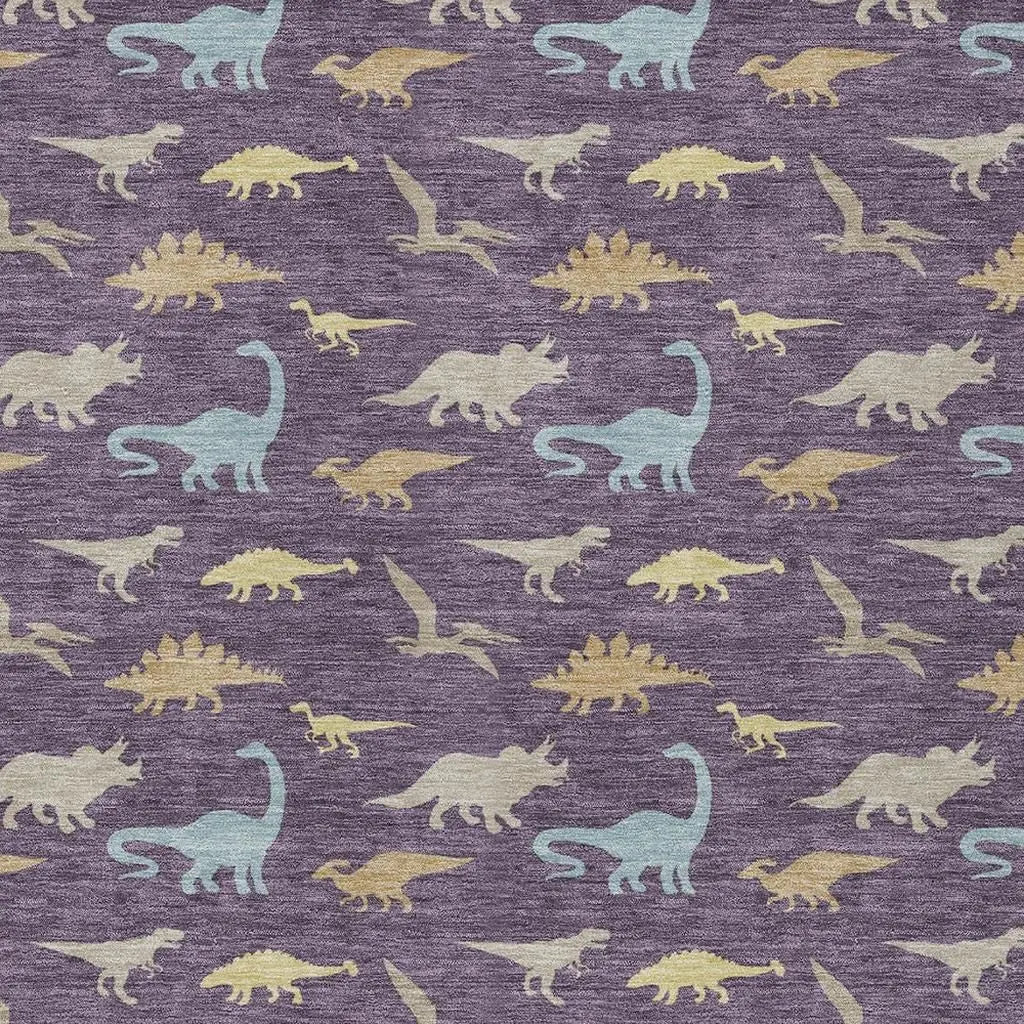 5' X 8' Plum And Purple Geometric Washable Indoor Outdoor Area Rug Homeroots Outdoor