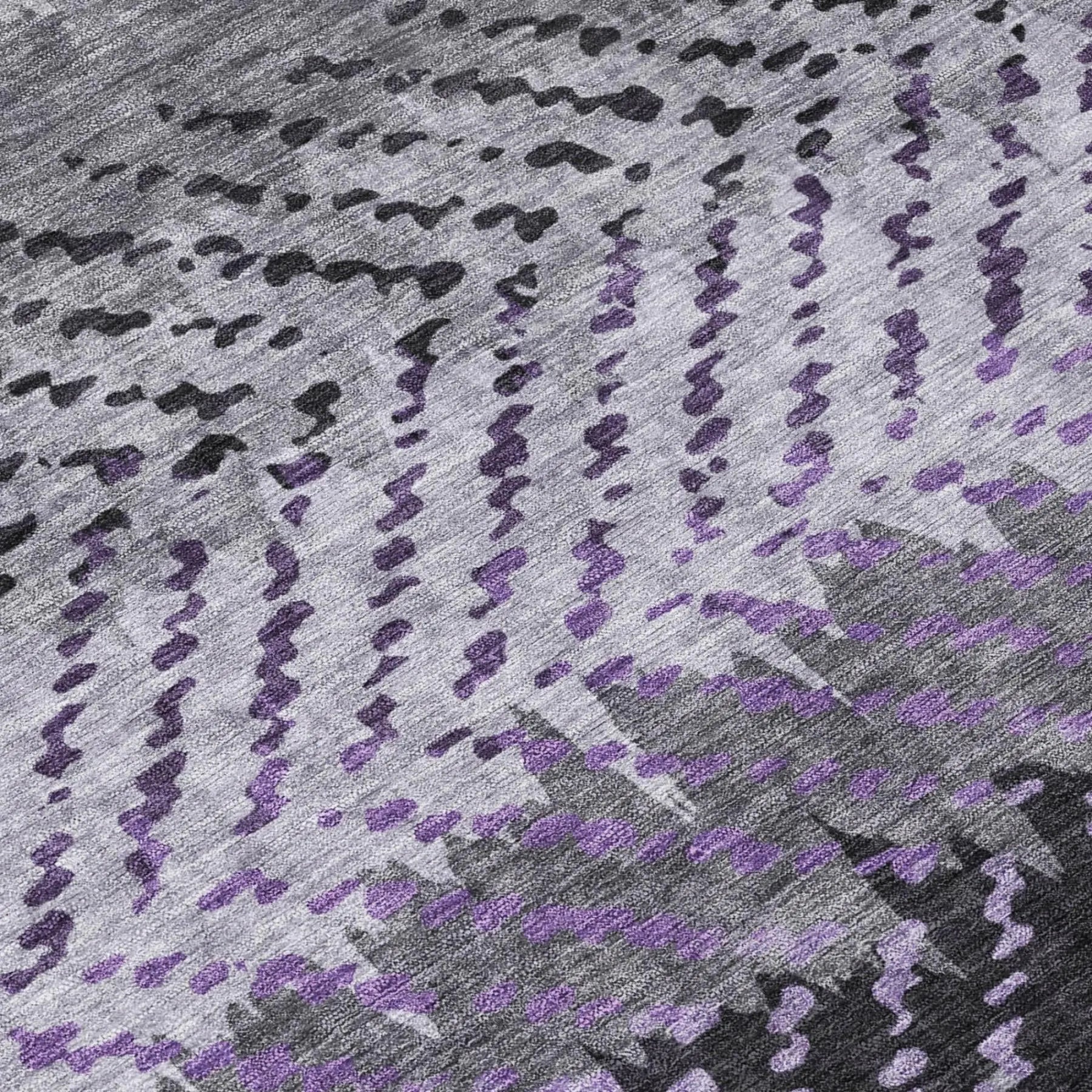5' X 8' Plum And Purple Striped Washable Indoor Outdoor Area Rug Homeroots Outdoor