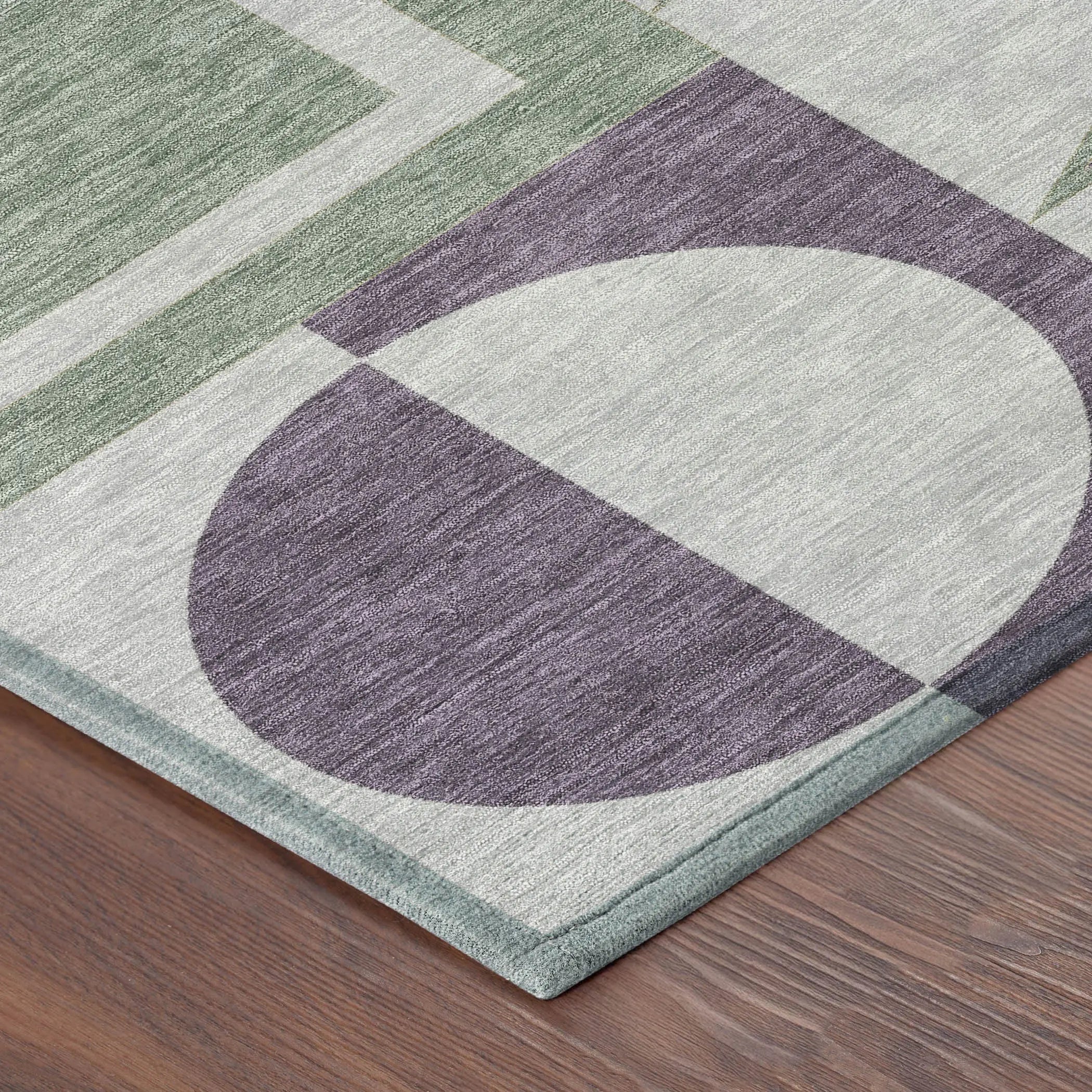 5' X 8' Plum And Silver Geometric Washable Indoor Outdoor Area Rug Homeroots Outdoor