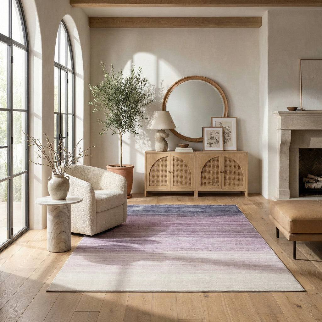 5' X 8' Purple Abstract Area Rug Homeroots Home Decor