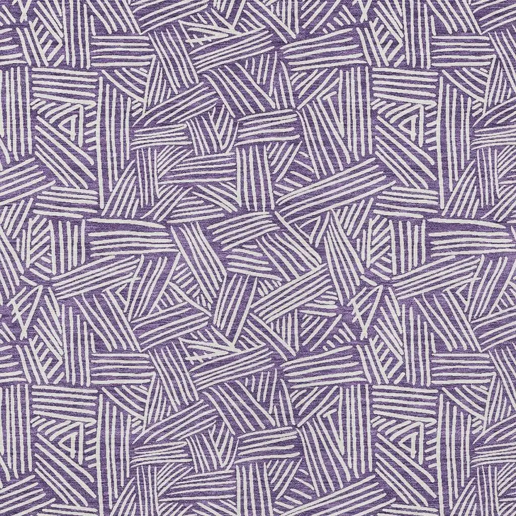 5' X 8' Purple And Beige Geometric Washable Indoor Outdoor Area Rug Homeroots Outdoor