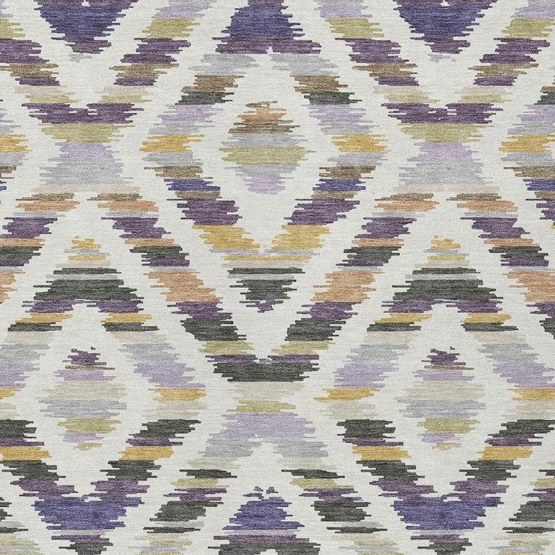 5' X 8' Purple And Lavender Tribal Washable Indoor Outdoor Area Rug Homeroots Outdoor