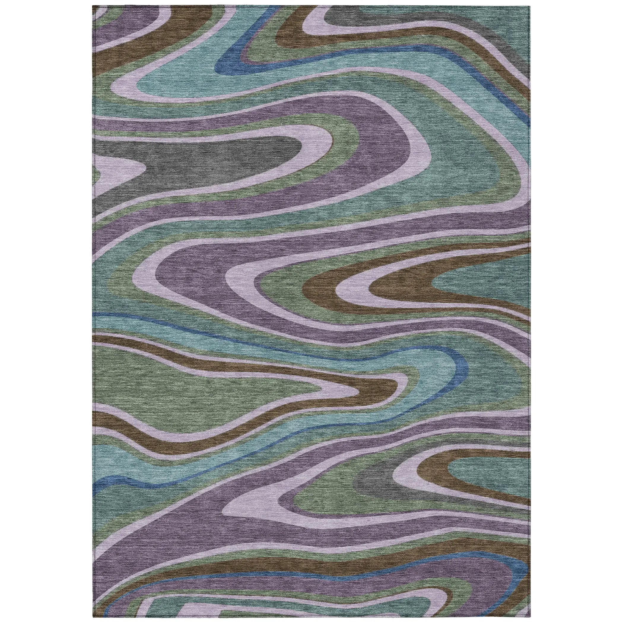 5' X 8' Purple And Plum Abstract Washable Indoor Outdoor Area Rug Homeroots Outdoor