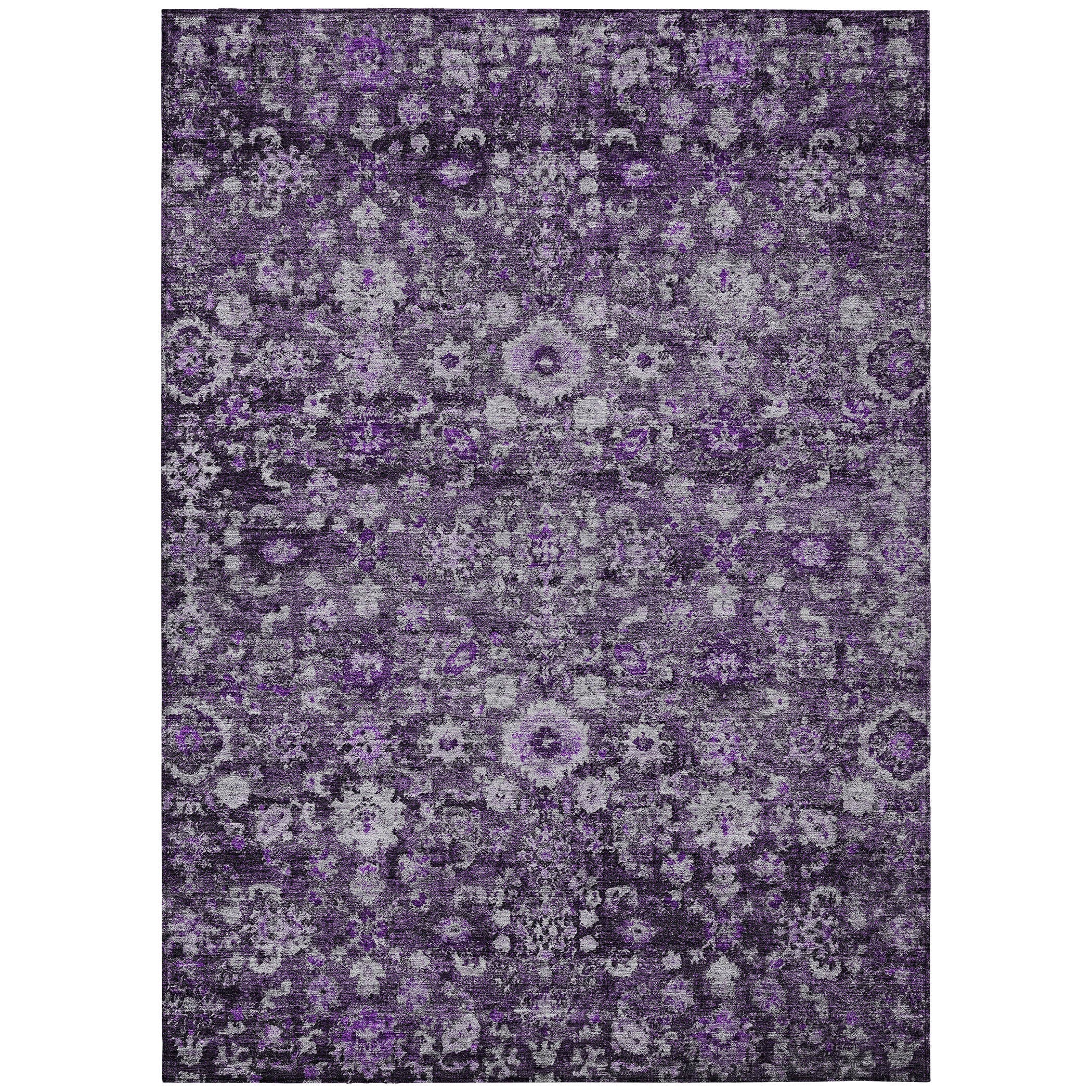 5' X 8' Purple Lilac And Lavender Oriental Washable Indoor Outdoor Area Rug Homeroots Outdoor