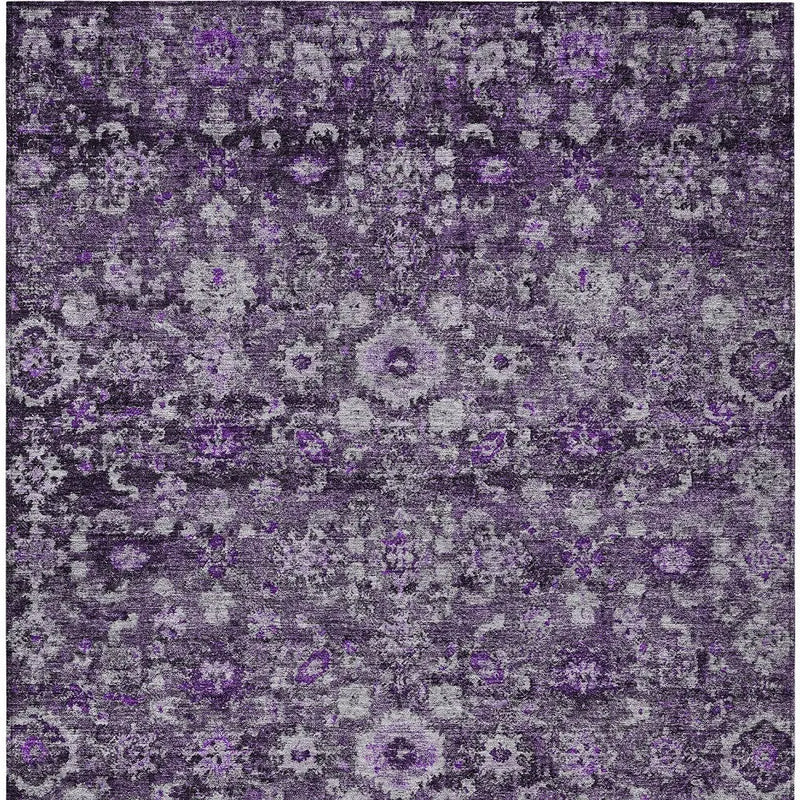 5' X 8' Purple Lilac And Lavender Oriental Washable Indoor Outdoor Area Rug Homeroots Outdoor