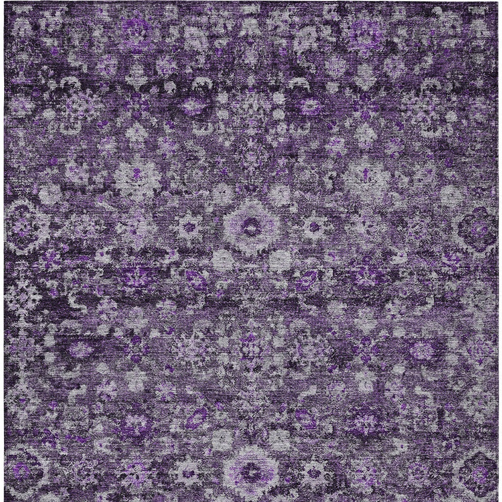 5' X 8' Purple Lilac And Lavender Oriental Washable Indoor Outdoor Area Rug Homeroots Outdoor
