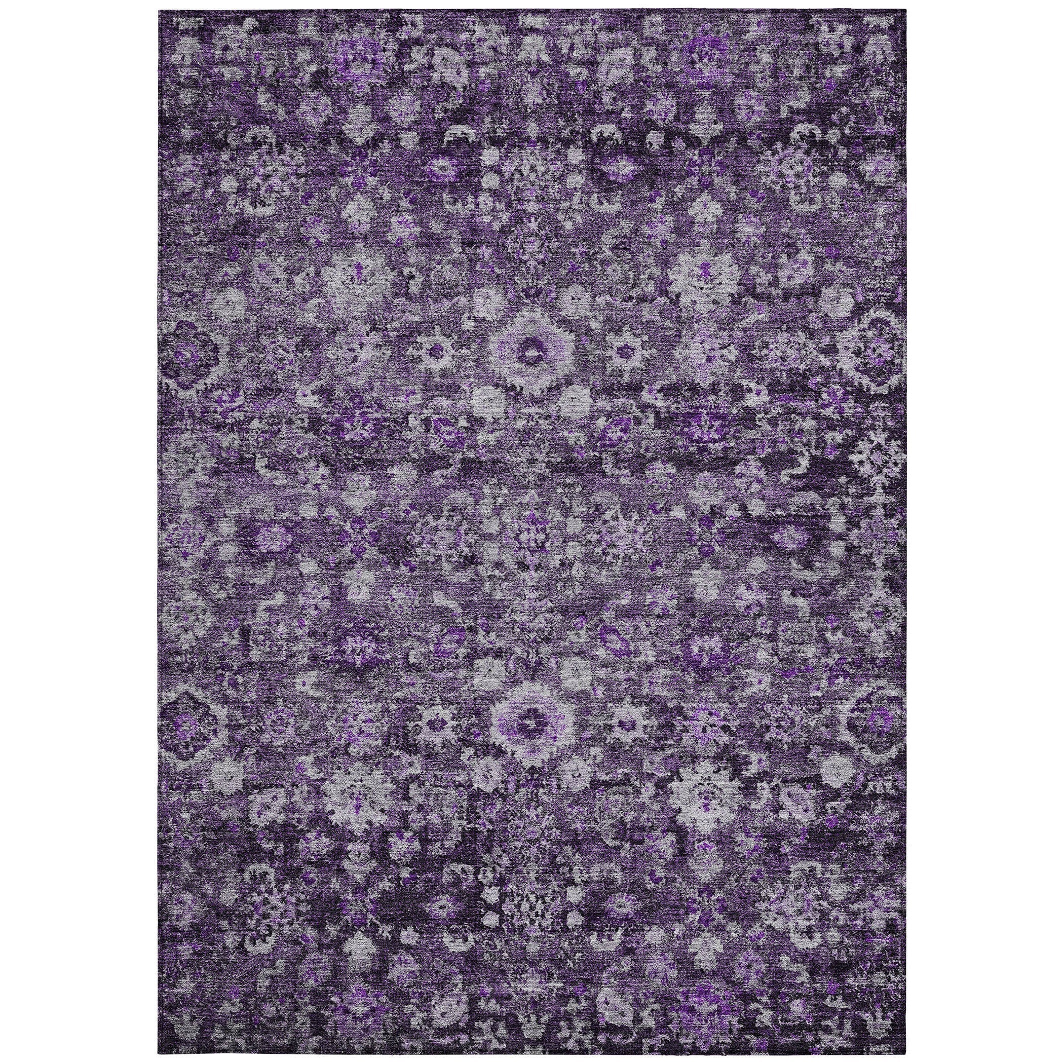 5' X 8' Purple Lilac And Lavender Oriental Washable Indoor Outdoor Area Rug Homeroots Outdoor