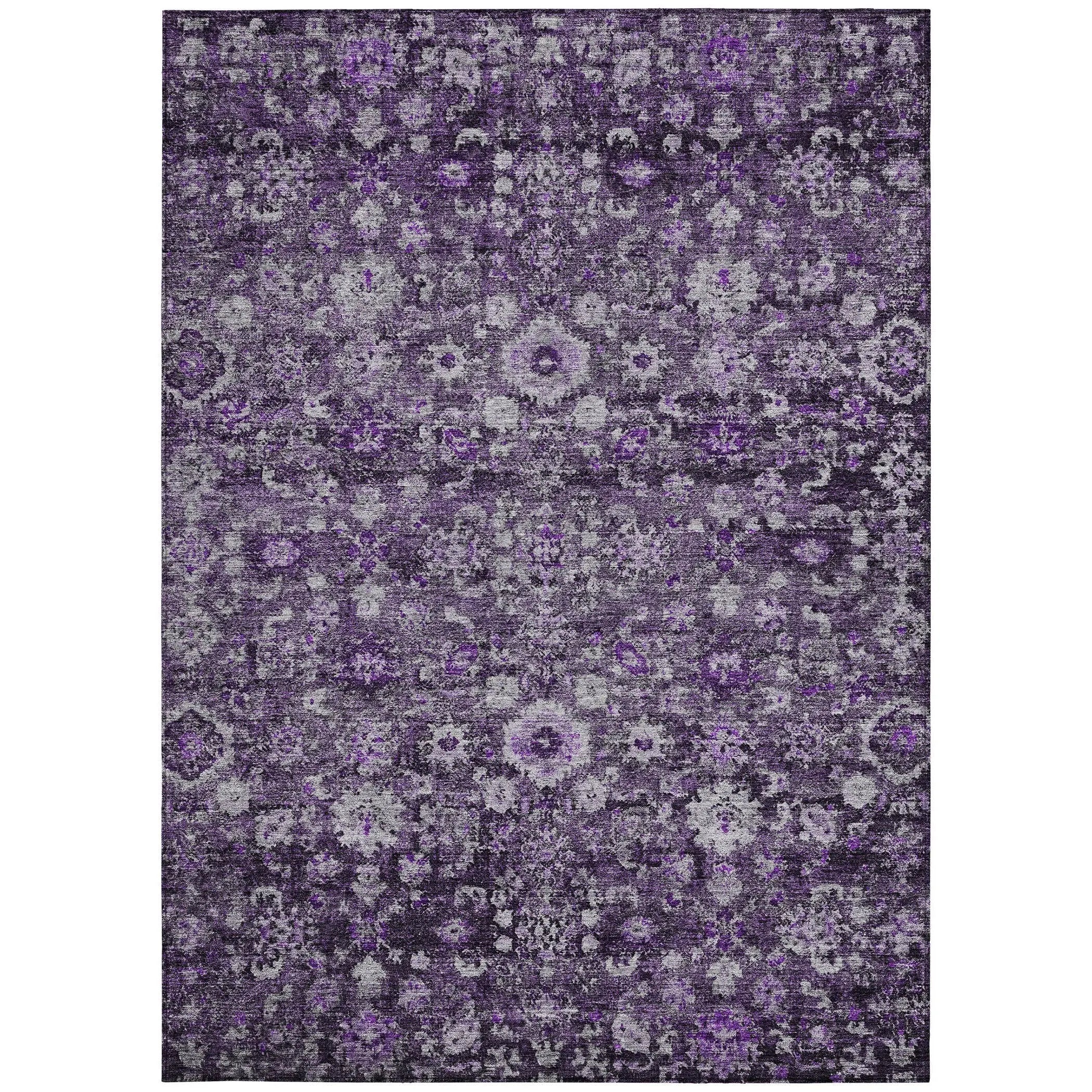 5' X 8' Purple Lilac And Lavender Oriental Washable Indoor Outdoor Area Rug Homeroots Outdoor