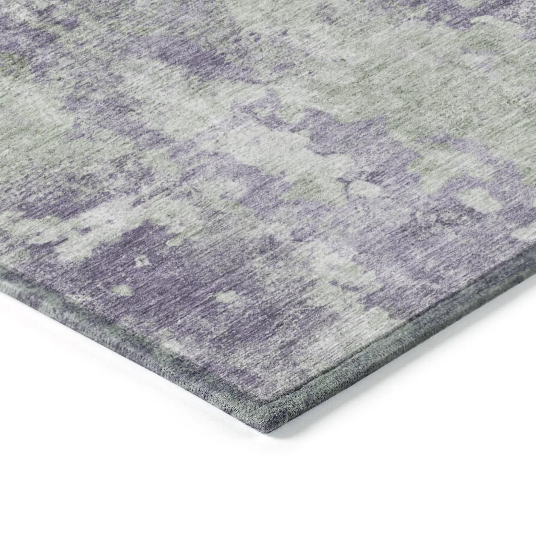5' X 8' Purple and Green Abstract Washable Non Skid Indoor Outdoor Area Rug Homeroots Outdoor