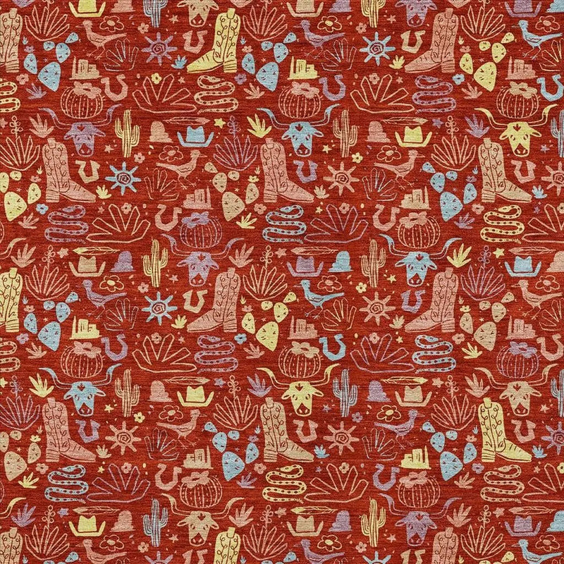 5' X 8' Red And Coral Stars Washable Indoor Outdoor Area Rug Homeroots Outdoor