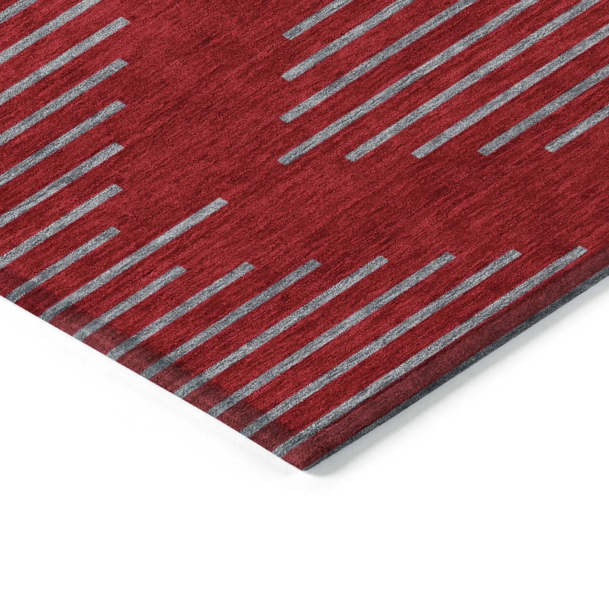 5' X 8' Red And Gray Geometric Washable Indoor Outdoor Area Rug Homeroots Outdoor