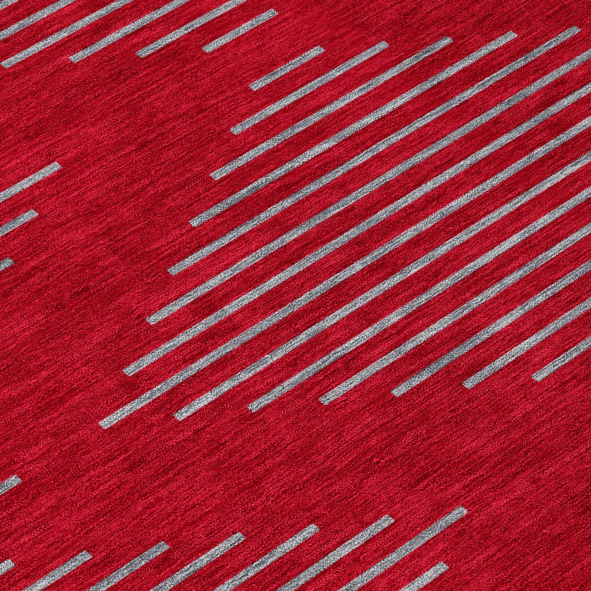 5' X 8' Red And Gray Geometric Washable Indoor Outdoor Area Rug Homeroots Outdoor