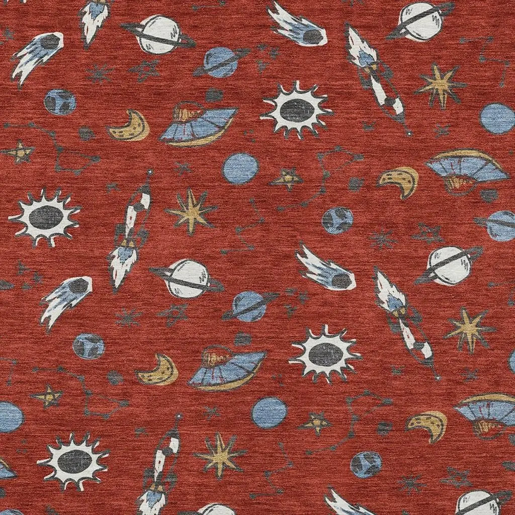5' X 8' Red And Ivory Animal Print Washable Indoor Outdoor Area Rug Homeroots Outdoor